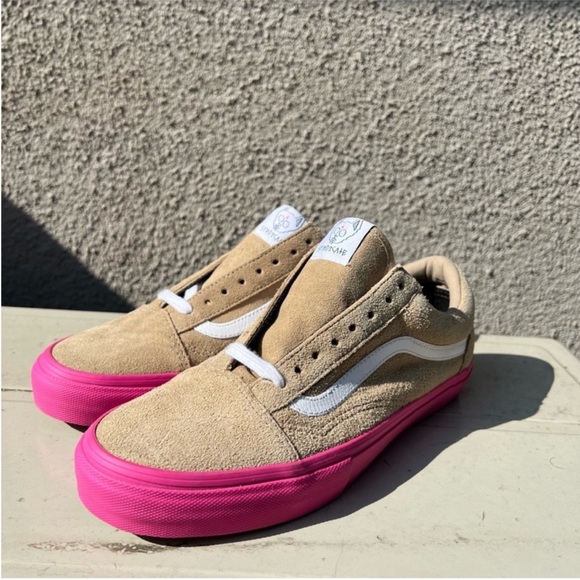 VANS SYNDICATE OLD SKOOL PRO GOLF WANG Tyler the Creator-PINK/WHEAT Size 8.5 NWT - Picture 4 of 14